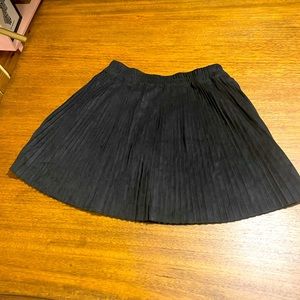 Black pleated suede dress skirt small R + J